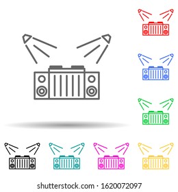 dj table multi color style icon. Simple thin line, outline vector of spotlight stage icons for ui and ux, website or mobile application