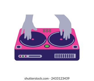 dj turntable equipment illustration vector