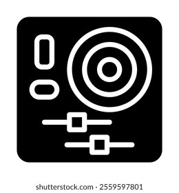 DJ Turntable Icon. Concept of Music, Party, and Entertainment.