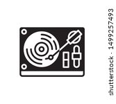 DJ Turntable icon. flat simple pictogram. Vinyl disc player vector illustration