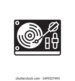 DJ Turntable icon. flat simple pictogram. Vinyl disc player vector illustration