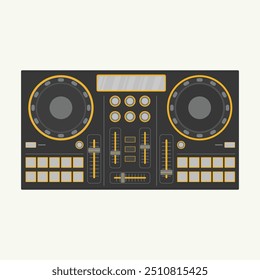 DJ Turntable icon Illustration of a dj mixer. Vector illustration in flat style.