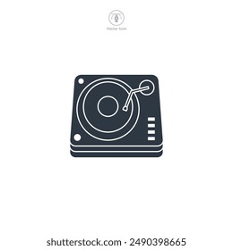 DJ Turntable Icon Theme Symbol Vektorillustration isoliert auf weißem Hintergrund