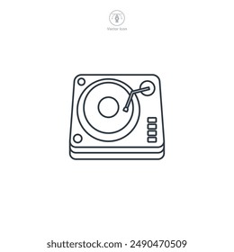 DJ Turntable icon theme symbol vector illustration isolated on white background