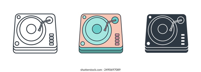 DJ Turntable icon theme symbol vector illustration isolated on white background