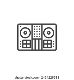 DJ Turntable line icon. linear style sign for mobile concept and web design. DJ Turntable outline vector icon. Symbol, logo illustration. Vector graphics