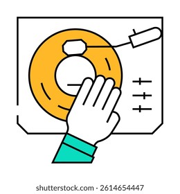 dj turntable line icon vector. dj turntable sign. isolated symbol illustration