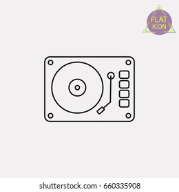 dj turntable linear icon