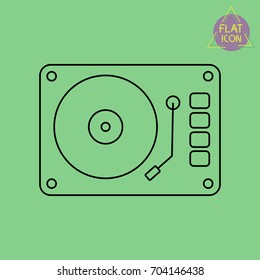 dj turntable linear icon