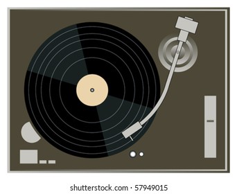 DJ Turntable on white background vector graphics