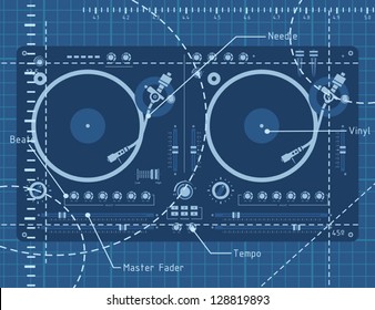 Dj Turntable Schematic Background