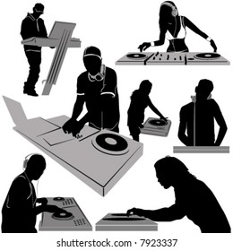 dj and turntable vector