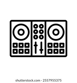 dj turntable Vector Lineal Icon on white background.