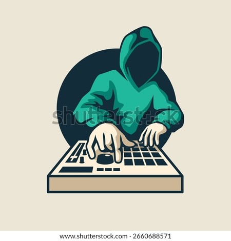 dj vector abstract logo modern style