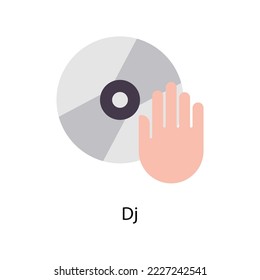 Dj  vector Flat  Icons. Simple stock illustration