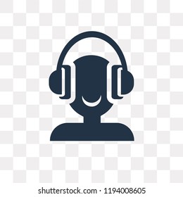 DJ vector icon isolated on transparent background, DJ transparency concept can be used web and mobile