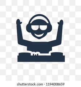 DJ vector icon isolated on transparent background, DJ transparency concept can be used web and mobile