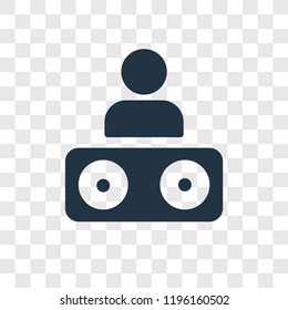DJ vector icon isolated on transparent background, DJ transparency logo concept