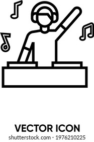 Dj vector icon. Modern, simple flat vector illustration for website or mobile app. Dj symbol, logo illustration. Pixel perfect vector graphics	