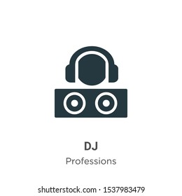 Dj vector icon on white background. Flat vector dj icon symbol sign from modern professions collection for mobile concept and web apps design.