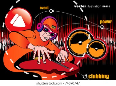 DJ. Vector illustration.
