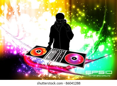 Dj vector illustration