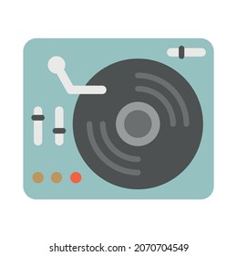 DJ vector illustration in cartoon style. Flat design for mobile app and web sites. 