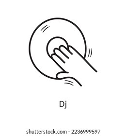 Dj vector outline Icon Design illustration. New Year Symbol on White background EPS 10 File