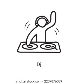 Dj Vektorgrafik-Symbol Design-Illustration. Party- und Celebrate-Symbol auf weißem Hintergrund EPS10-Datei