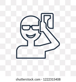 DJ vector outline icon isolated on transparent background, high quality linear DJ transparency concept can be used web and mobile