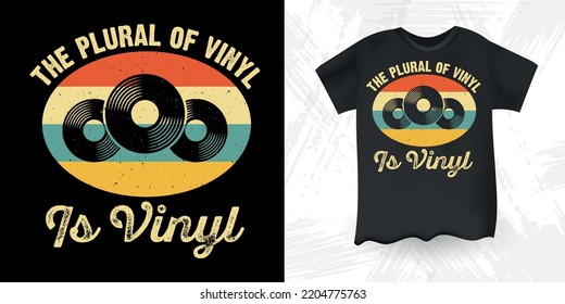 Dj Vinyl Funny DJ Music Lover Retro Vintage Music DJ T-Shirt Design