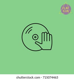 dj vinyl line icon