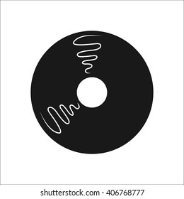 Dj vinyl sign  simple icon on background