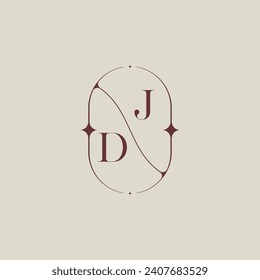 DJ wedding classic in elegant monogram with high quality professional design that will print well