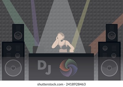 DJ woman at electronic music session