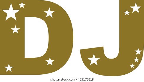 DJ word with stars