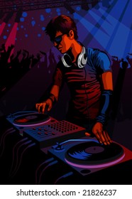 DJ at work in a club.