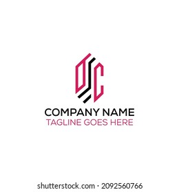 djc or cjd logo design vector