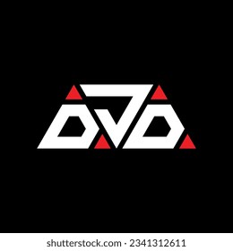 DJD triangle letter logo design with triangle shape. DJD triangle logo design monogram. DJD triangle vector logo template with red color. DJD triangular logo Simple, Elegant, and Luxurious design.