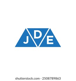 DJE 3 triangle shape logo design on white background. DJE creative initials letter logo concept.
