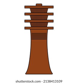 Djed sign. Ancient Egyptian sacred symbol. Isolated vector illustration.