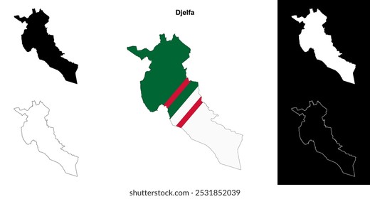 Djelfa province outline map set