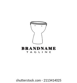 djembe african percussion instrument cartoon logo design template icon modern vector illustration