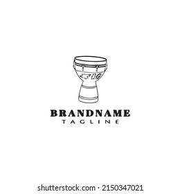 djembe african percussion instrument cartoon logo design template icon modern vector illustration