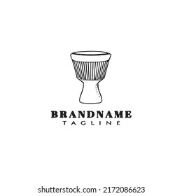 djembe african percussion instrument cartoon logo design template icon modern vector illustration