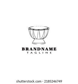 djembe african percussion instrument cartoon logo design template icon modern vector illustration