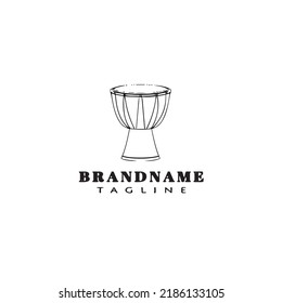 djembe african percussion instrument cartoon logo design template icon modern vector illustration