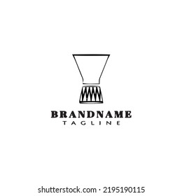 djembe african percussion instrument cartoon logo design template icon modern illustration