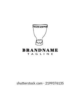 djembe african percussion instrument cartoon logo design template icon modern vector illustration