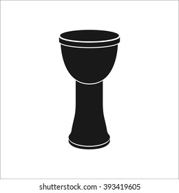 Djembe black simple icon on white background